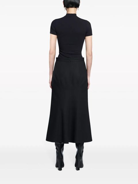 Balenciaga A-line flared wool skirt - Black
