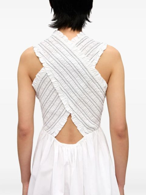 GANNI square-neck midi dress - White