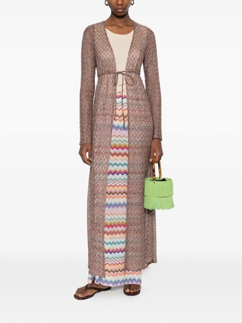 Missoni tie-waist textured cover up coat - Brown - zdjęcie produktu nr 2