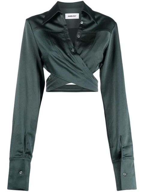 AMBUSH cropped wrap shirt - Green - zdjęcie produktu nr 1