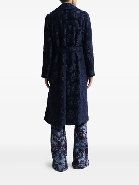 ETRO chenille Jacquard floral coat - Blue