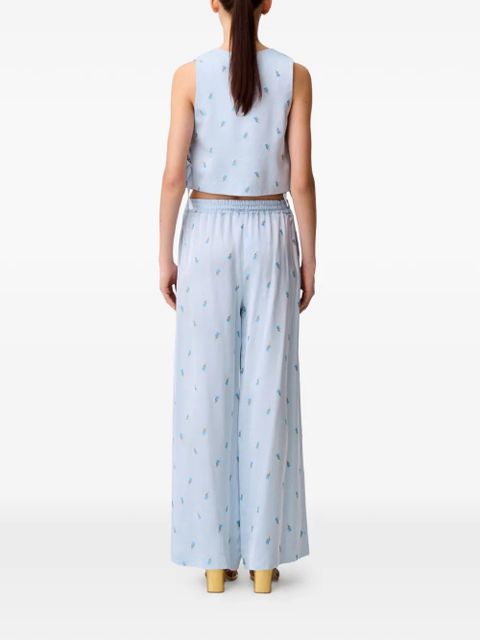 Claudie Pierlot floral-pattern palazzo trousers - Blue