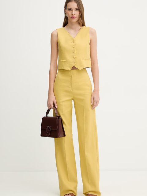 iBlues spodnie straight damskie z dodatkiem lnu CANALE - zdjęcie produktu nr 1