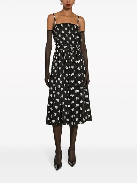Dolce & Gabbana DG-print pleated dress - Black