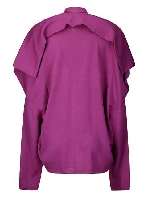 Comme Des Garçons draped-trim cardigan - Purple - zdjęcie produktu nr 2