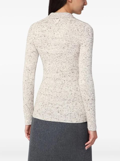 Prada ribbed polo top - Neutrals