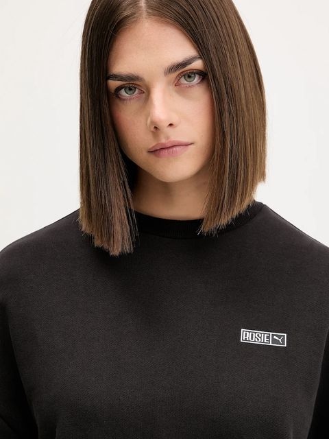 Puma bluza bawełniana PUMA x ROSÉ damska kolor czarny gładka 633803