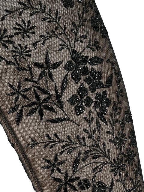 Aquazzura floral beaded knee-high boots - White