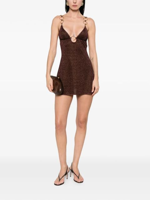 Oséree Lumière ring-detail mini dress - Brown - zdjęcie produktu nr 2