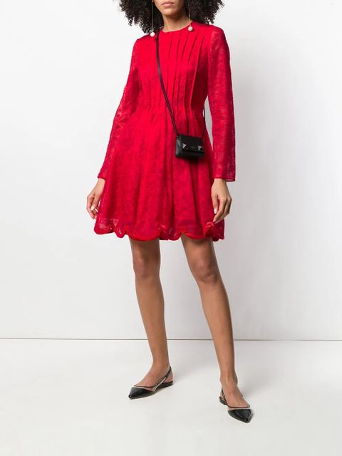 Valentino Garavani floral lace skater dress - Red - zdjęcie produktu nr 2