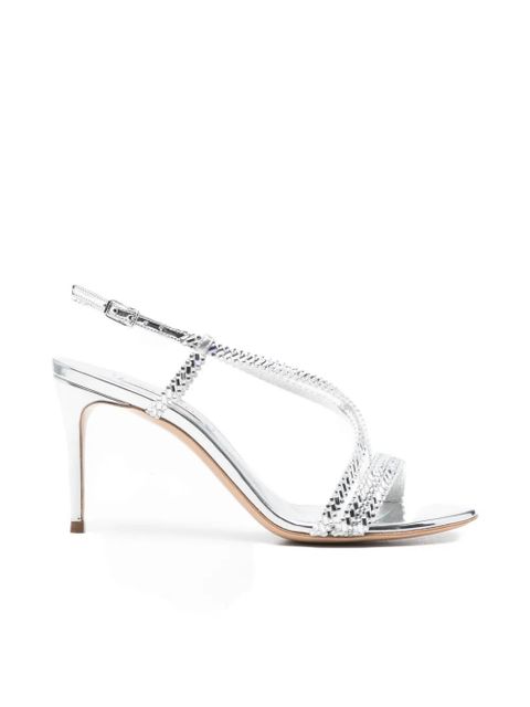 Casadei criss-cross strap sandals - Silver - zdjęcie produktu nr 1