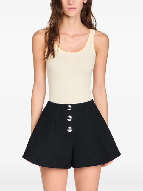 SANDRO press-stud flared shorts - Black