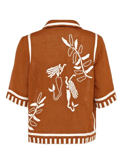 ERES Crab button-up shirt - Brown