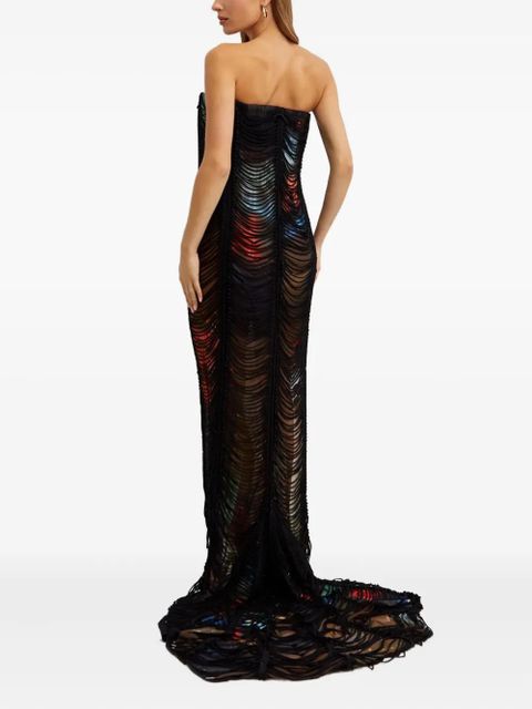 Jean Paul Gaultier printed cut-out maxi dress - Black