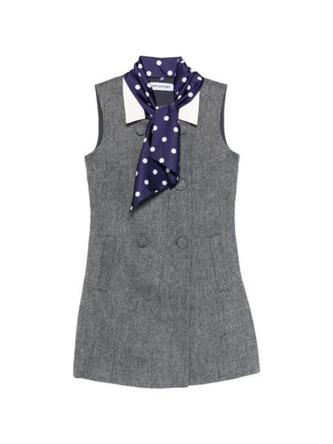 Self-Portrait herringbone mini dress - Grey - zdjęcie produktu nr 1