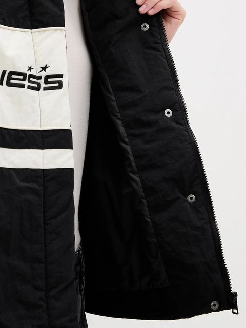 Guess Jeans kurtka kolor czarny przejściowa oversize W5BL11 WGYL2