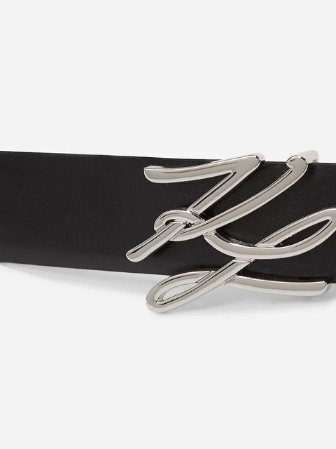 Karl Lagerfeld pasek skórzany damski kolor czarny A2W33057