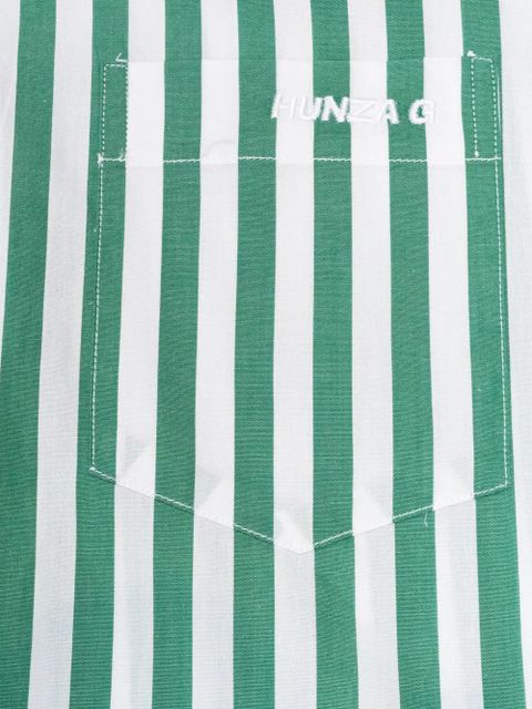 Hunza G embroidered striped shirt - Green