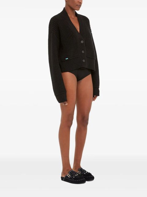 Alanui cashmere-cotton cardi-coat - Black