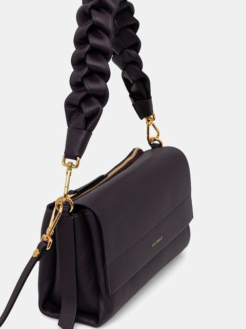 Coccinelle torebka skórzana BOHEME GRANA DOUBLE kolor fioletowy E1.M50.12.01.01