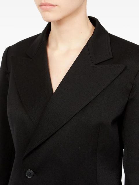 MM6 Maison Margiela logo-patch twill blazer - Black