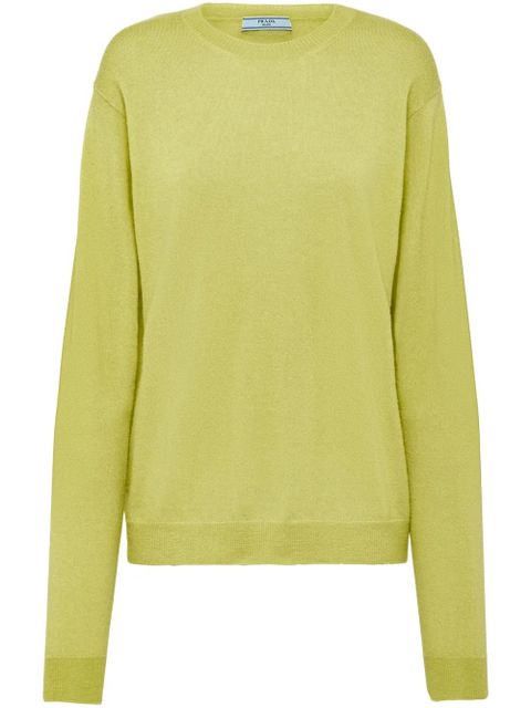 Prada logo-appliqué cashmere jumper - Yellow - zdjęcie produktu nr 1