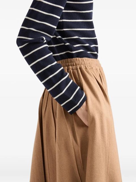 Prada camel-hair circle midi-skirt - Neutrals