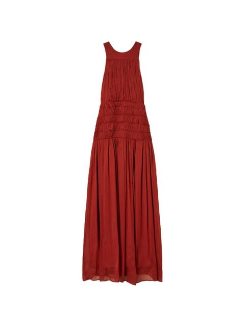 TWINSET pleated long dress - Brown - zdjęcie produktu nr 1