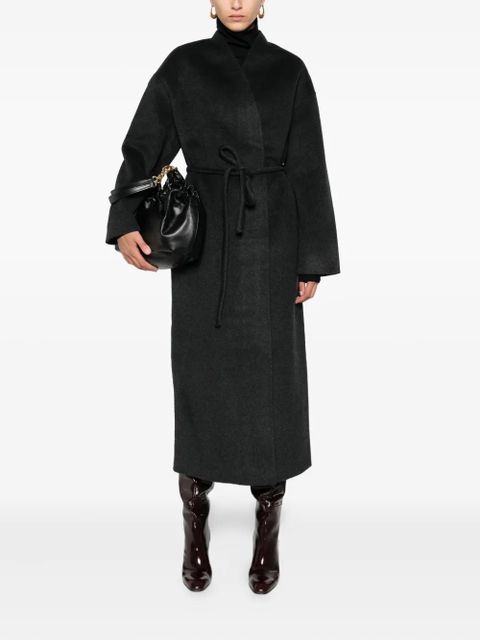 ANINE BING self-tie wool-cashmere coat - Grey - zdjęcie produktu nr 2