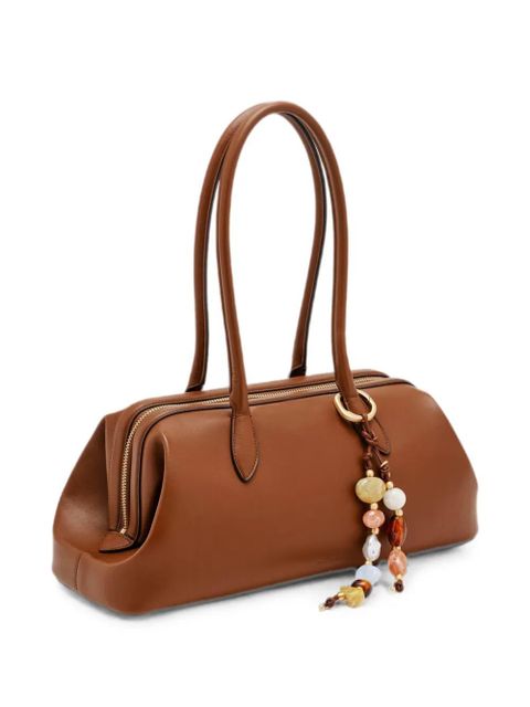 Cult Gaia Raia beaded-charm shoulder bag - Brown