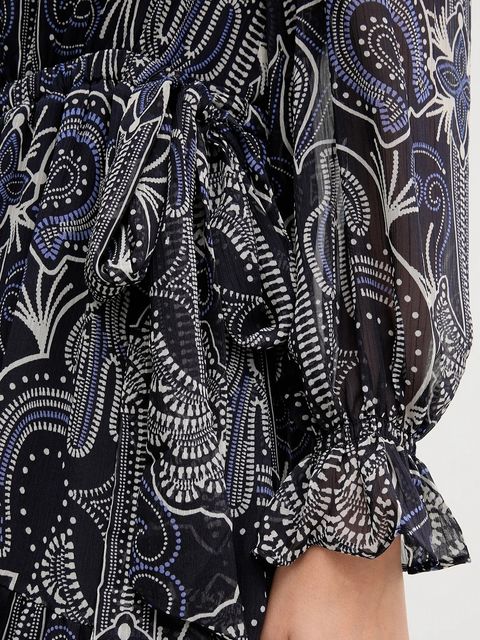 OUI sukienka kolor granatowy maxi rozkloszowana 94168