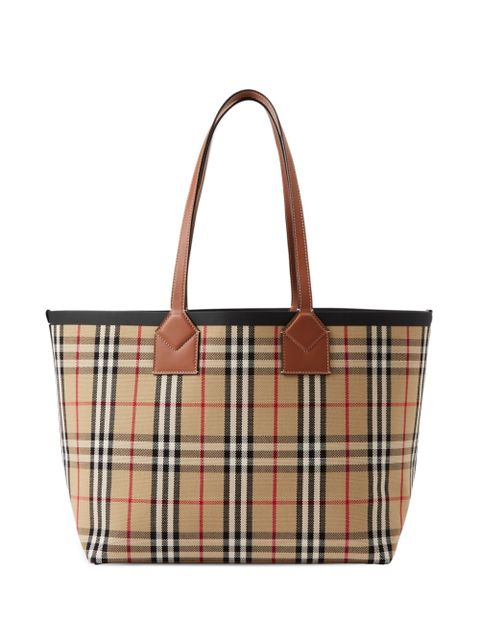 Burberry medium London check-pattern tote bag - Brown