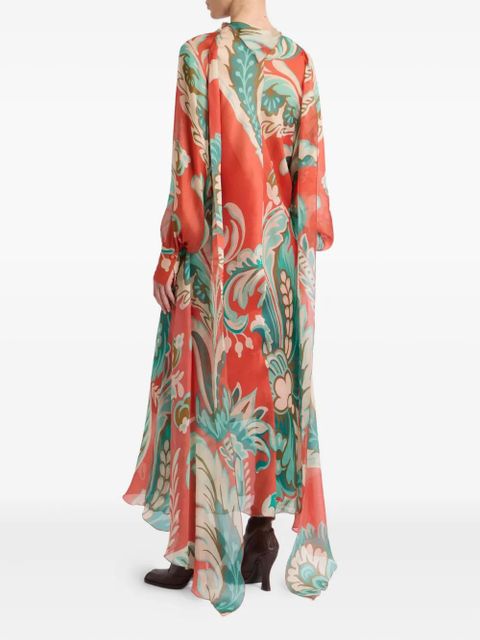 ETRO paisley-print drape dress - Red
