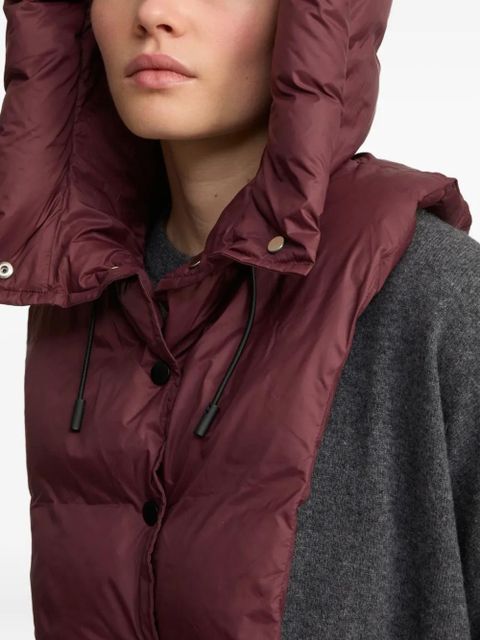 Yves Salomon padded hood bib - Red - zdjęcie produktu nr 2