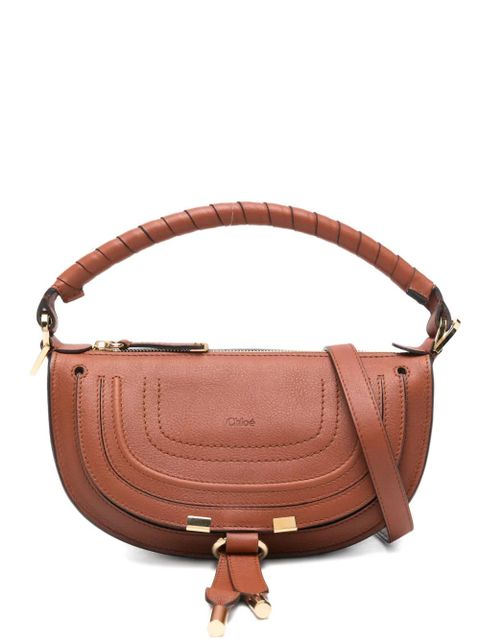 Chloé mini Marcie twisted-handle leather shoulder bag - Brown - zdjęcie produktu nr 1