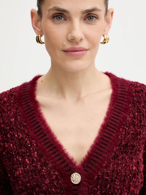 Guess kardigan AOMORI damski kolor bordowy W5BR0E Z4090