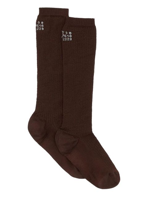 MM6 Maison Margiela Numbers-motif socks - Brown - zdjęcie produktu nr 1