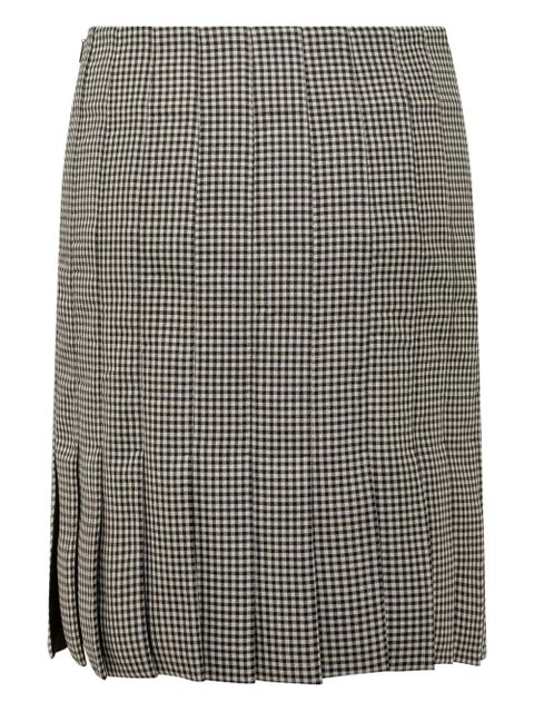 Ferragamo pleated gingham mini skirt - Black