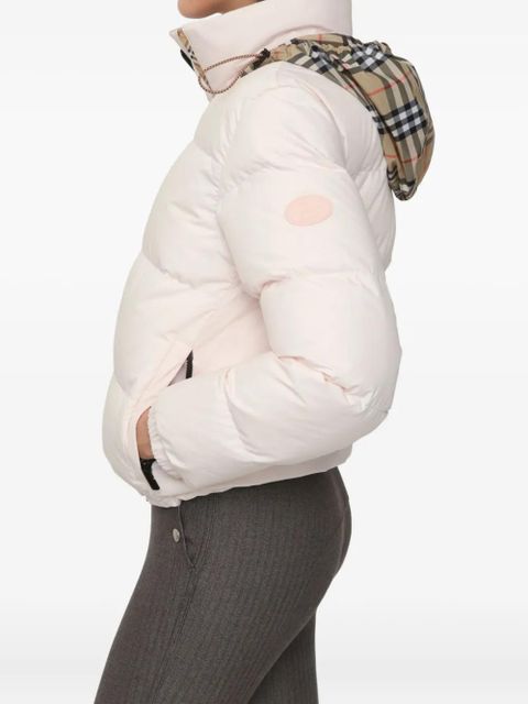 Burberry Vintage Check-trimmed puffer jacket - Pink