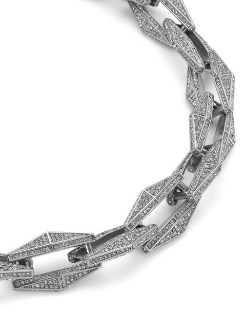 Jimmy Choo Diamond Chain crystal-embellished necklace - Silver - zdjęcie produktu nr 2