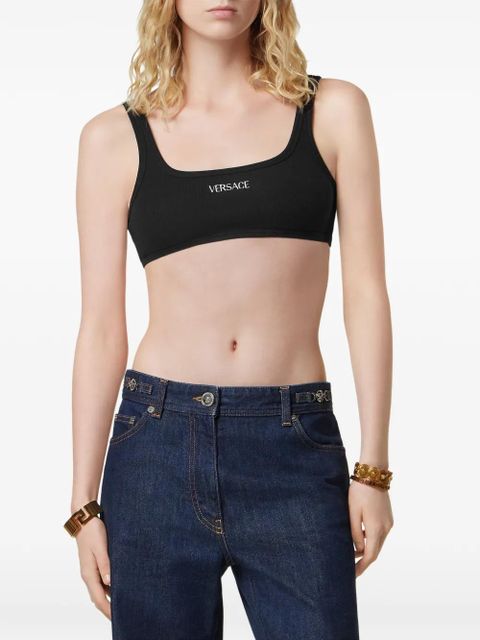 Versace embroidered-logo top - Black - zdjęcie produktu nr 2