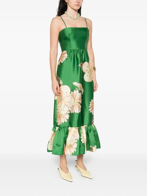 ALEMAIS floral-print midi dress - Green