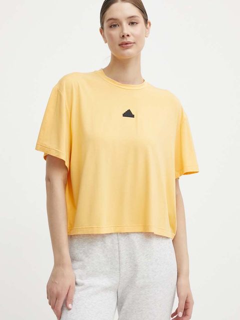 adidas t-shirt damski kolor żółty IS0664