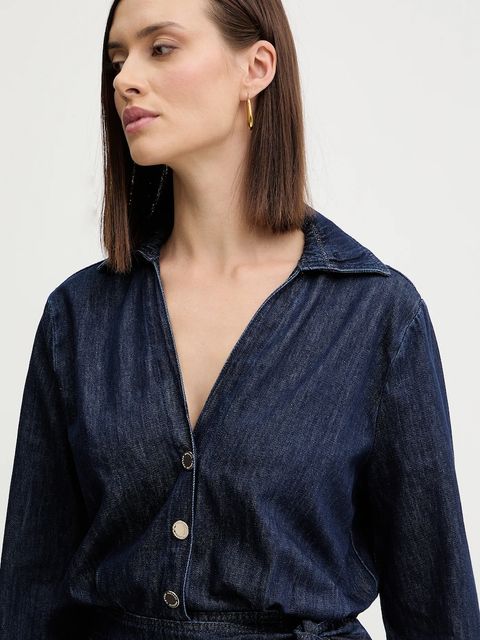 Morgan sukienka jeansowa kolor niebieski mini rozkloszowana RICK