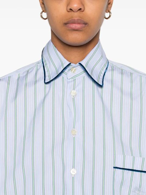 ETRO striped poplin shirt - Blue