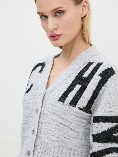 Moschino Jeans kardigan z domieszką wełny