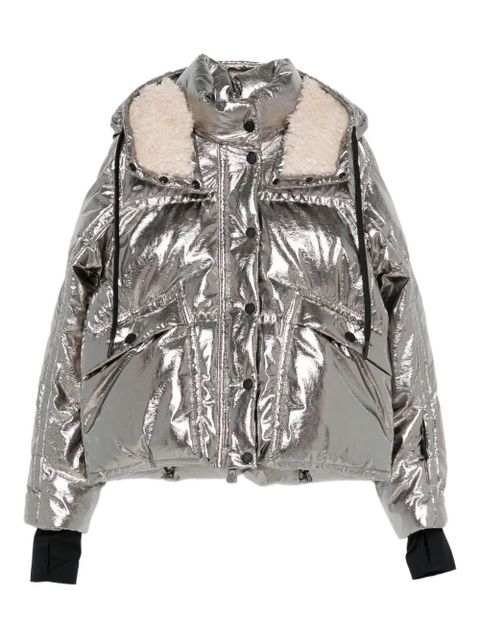 Moncler Grenoble Calaque metallic hooded ski jacket - Silver - zdjęcie produktu nr 1