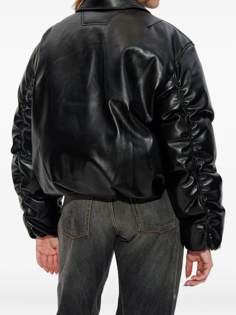 MISBHV faux-leather puffer bomber jacket - Black