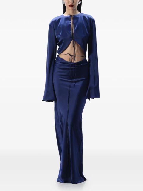 MANURÍ Sylvia cut-out tie silk dress - Blue - zdjęcie produktu nr 2