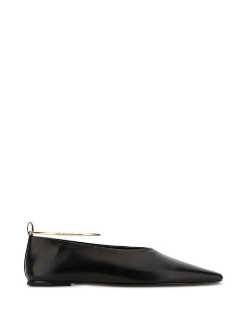 Jil Sander ring-detail ballet flats - Black - zdjęcie produktu nr 2